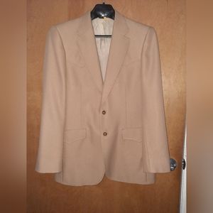 Sheplers The Plainsman Mens 40L Western Two Button Blazer Sport Coat Camel Tan